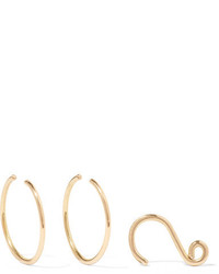 Saskia Diez Set Of Three Wire 18 Karat Gold Earrings