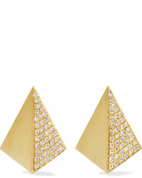 Ileana Makri Shadow 18 Karat Gold Diamond Earrings One Size