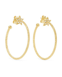 Carolina Bucci Shootin 18 Karat Gold Diamond Hoop Earrings