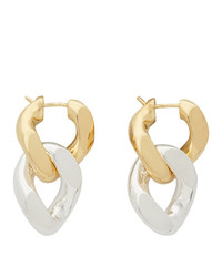 Bottega Veneta Silver And Gold Bicolor Chain Earrings