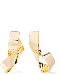 Jennifer Fisher Small Thick Script Gold Plated Earrings
