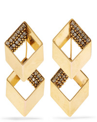 Erickson Beamon Smoking Jacket Gold Plated Swarovski Crystal Earrings One Size