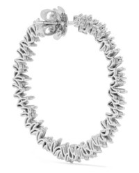 Suzanne Kalan Spiral 18 Karat White Gold Diamond Hoop Earrings