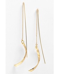 Spring Street Linear Swirl Drop Earrings Gold