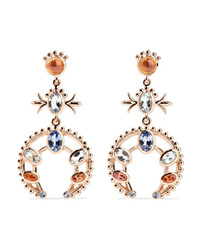Marlo Laz Squash Blossom 14 Karat Gold Multi Stone Earrings
