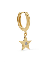 Andrea Fohrman Star 18 Karat Gold Diamond Hoop Earring