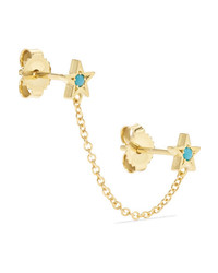 Jennifer Meyer Star 18 Karat Gold Turquoise Earrings