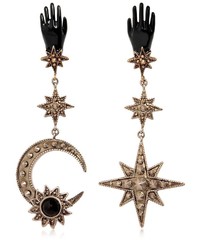 Roberto Cavalli Star Moon Brass Earrings