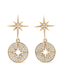 Sydney Evan Starburst 14 Karat Gold Diamond Earrings
