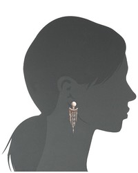 GUESS Stud And Front Back Earrings With Chain Fringe Earring
