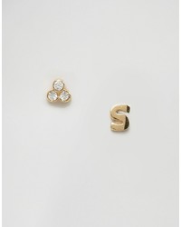 Orelia Stud Earrings With Initial S