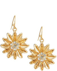 Lydell NYC Sunflower Drop Earrings Gold