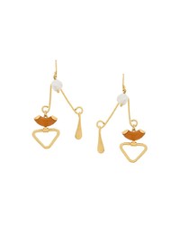 Wouters & Hendrix Technofossils Aventurin And Pearl Balance Earrings