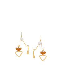 Wouters & Hendrix Technofossils Aventurin And Pearl Balance Earrings