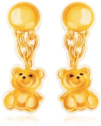 Moschino Teddy Bear Neoprene Clip On Earrings