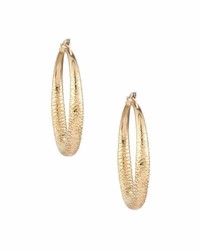 Lydell NYC Textured Thick Hoop Earrings Golden