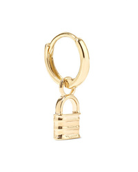 Alison Lou Tiny Lock Huggy 14 Karat Gold Earring