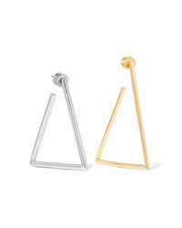 Jennifer Fisher Triangle Silver And Gold Plated Earrings