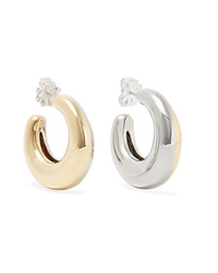Leigh Miller Two Tone Bubble Gold Tone And White Bronze Hoop Earrings