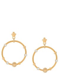Versace Embellished Hoop Earrings