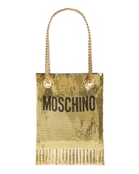 Moschino Logo Metallic Mesh Fringe Bag