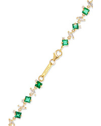 Suzanne Kalan 18 Karat Gold Diamond And Emerald Bracelet