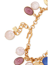 Loulou de la Falaise Gold Plated Glass And Pearl Bracelet