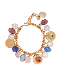 Loulou de la Falaise Gold Plated Glass And Pearl Bracelet