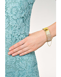 Eddie Borgo Gold Plated Safety Chain Cuff With Crystal Embellisht