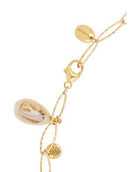 Chan Luu Gold Plated Shell And Pearl Bracelet