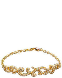 Lord & Taylor Golden Shadow Sterling Silver And Crystal Sculpted Bracelet