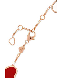 Chopard Happy Hearts 18 Karat Gold Diamond And Red Stone Bracelet