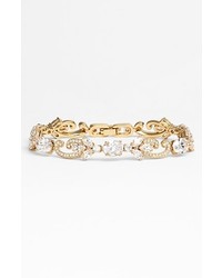 Nadri Crystal Scroll Line Bracelet Gold Clear