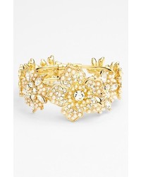 Nina Galax Hinged Bracelet Gold Clear Crystal