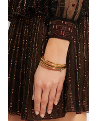 Alexander McQueen Set Of Four Gold Tone Embellished Bracelets One Size