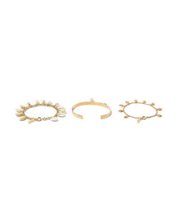Isabel Marant Set Of Three Gold Tone Shell And Bead Bracelets