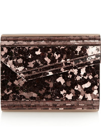 Jimmy Choo Candy Paillette Embellished Acrylic Clutch Bronze