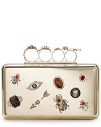 Alexander McQueen Embellished Brass Box Clutch