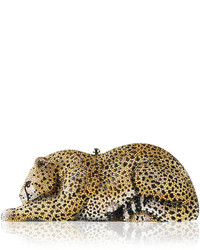 Judith Leiber Couture Crystal Embellished Wildcat Clutch Bag