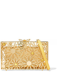 Charlotte Olympia Pandora In Bloom Crystal Embellished Gold Tone Clutch One Size
