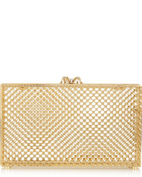 Charlotte Olympia Perforated Pandora Gold Tone Clutch