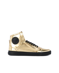 Gold Embellished High Top Sneakers