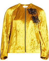 Roksanda Embellished Metallic Jacket With Cotton
