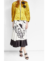 Roksanda Embellished Metallic Jacket With Cotton