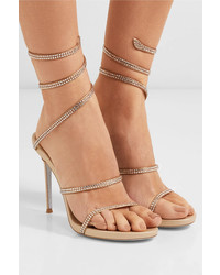 Rene Caovilla Cleo Crystal Embellished Leather Sandals