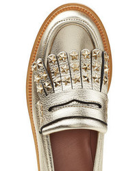 RED Valentino Embellished Leather Loafers