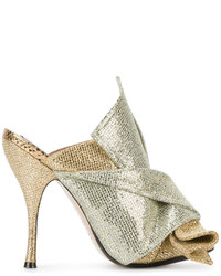 No.21 No21 Glitter Embellished Bow Mules