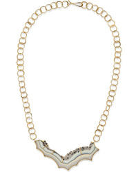 Melissa Joy Manning 14 Karat Gold Agate Necklace