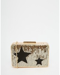 Glamorous Star Sequin Embellished Box Clutch Bag