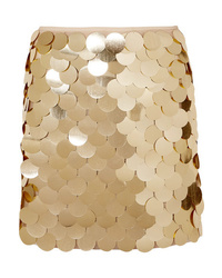 Gold Embellished Sequin Mini Skirt